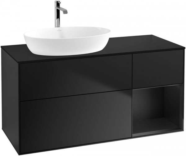 Meuble Pour Vasque à Poser Villeroy et Boch Finion Black/Glass Black FA52PDPD