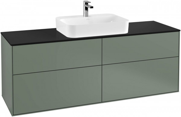 Meuble Pour Lavabo Encastrable Villeroy et Boch Finion Olive/Glass Black F44200GM