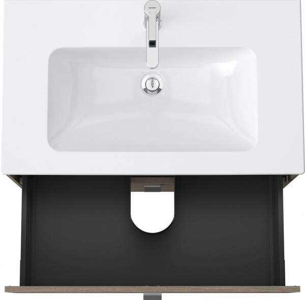 Meuble Pour Lavabo Encastrable Duravit Brioso 2 tiroirs, poignée chrome, pour Lav. ME 820mm Chêne Terra Mat BR410201035