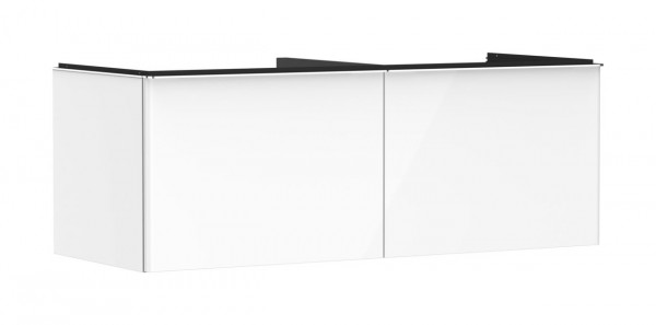 Meuble Pour Vasque à Poser Hansgrohe Xelu Q 2 tiroirs 1360x550x485mm Blanc Brillant/Chromé