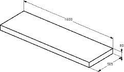 Ideal Standard Wastafelblad CONCA 1200x80x505mm