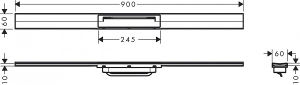 Douchegoot Hansgrohe RainDrain Flex 900mm snijdbaar Geborsteld Brons