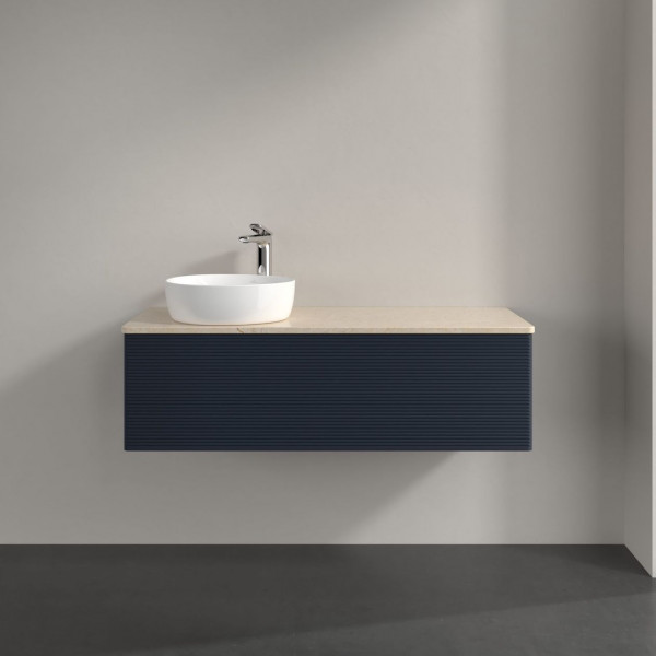 Wastafelmeubel Voor Opzet Waskom Villeroy en Boch Antao 1200x360x500mm Midnight Blue Matt Lacquer...