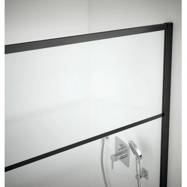 Inloop Douchewand Kermi WALK-IN XD Print lijn 1000x2000mm Zwart Soft