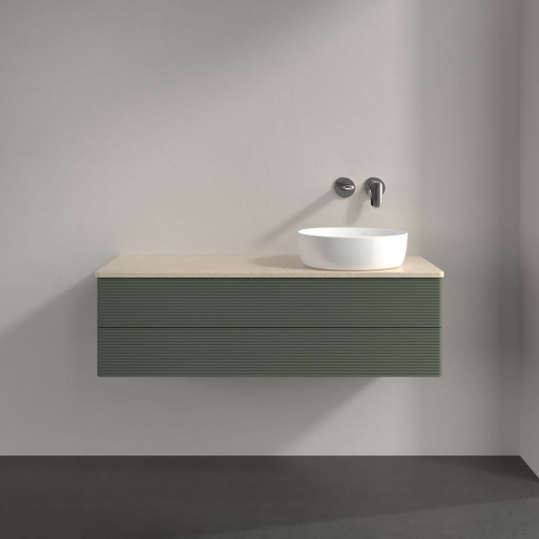 Wastafelmeubel Voor Opzet Waskom Villeroy en Boch Antao 1200x360x500mm Leaf Green Matt Lacquer/Bo...