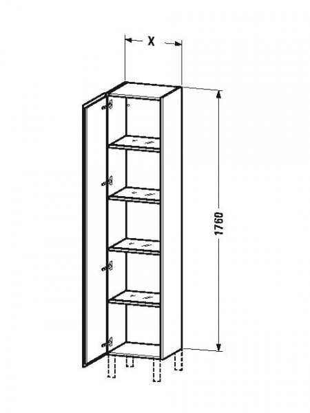 Duravit Hoge Badkamerkast L-Cube 1760x363mm