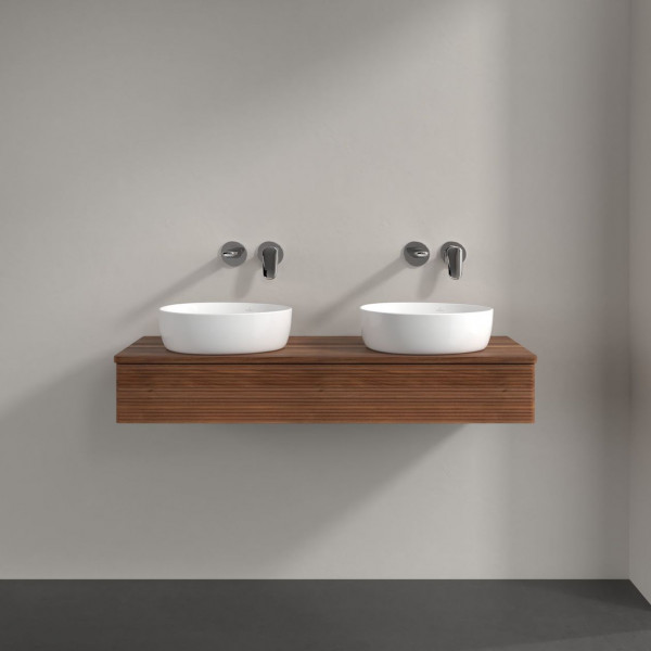 Dubbel Wastafelmeubel Villeroy en Boch Antao 1200x190x500mm Warm Walnut