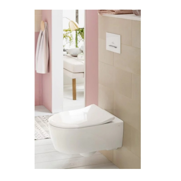 Pack WC Suspendu Villeroy et Boch Avento avec abattant WC SlimSeat Softclose Quick Release (5656RS01)