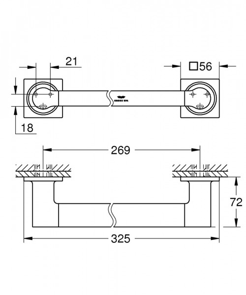 Badgreep Grohe Allure Cool Sunrise Geborsteld