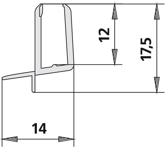 Kermi ATEA Joint d'étanchéité horizontal longueur 985 mm 2534044