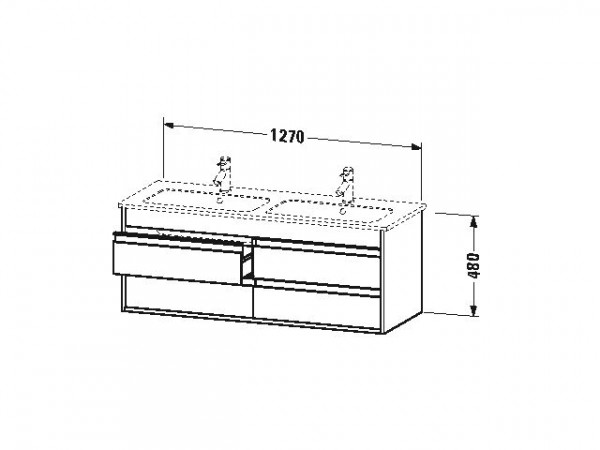 Duravit Wastafelmeubel Hangend Ketho voor 233613 1270 mm