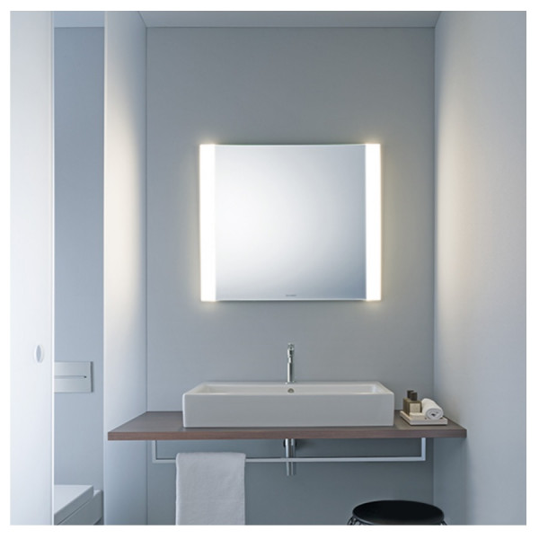 Miroir Salle De Bain Lumineux Duravit Éclairage LED latéral, Avec interrupteur sensitif 600x700mm Blanc Mat