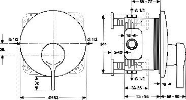 Muurkraan Ideal Standard Melange opbouwdeel A4719AA