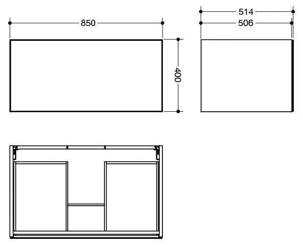 Hewi Wastafelmeubels System M 40 850 x 400 x 514 mm