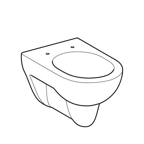 Geberit Hangend Toilet Renova  Randloze Holle bodem 355x340x540mm