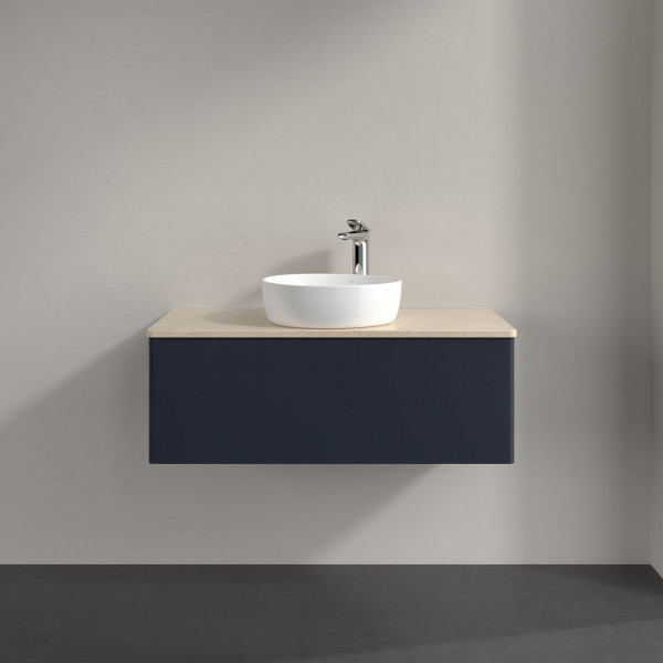 Wastafelmeubel Voor Opzet Waskom Villeroy en Boch Antao 1000x360x500mm Midnight Blue Matt Lacquer...