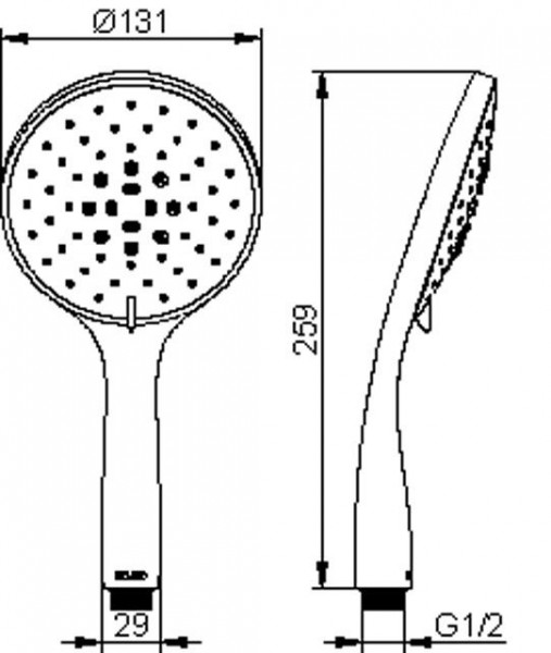 Handdouche Keuco Edition 400 3 stralen Geborsteld Zwart Chroom