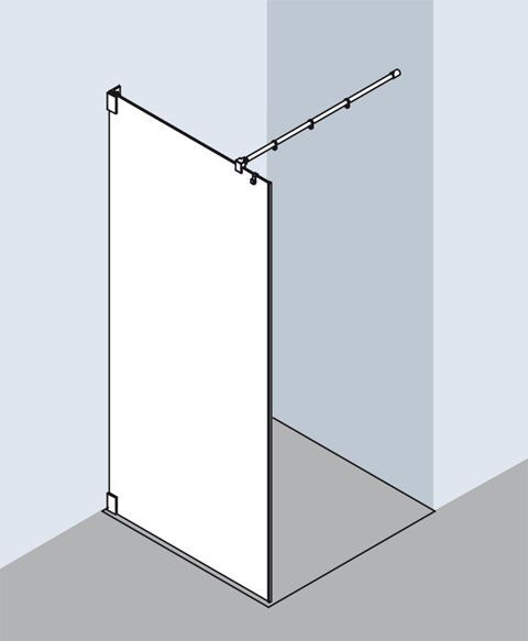 Kermi Douchewand FILIA WALK-IN 90° Muursteun