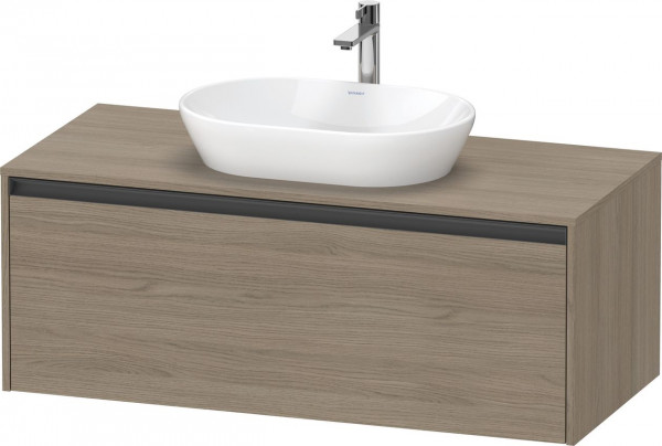 Meuble Pour Vasque à Poser Duravit Ketho.2 1 tiroir, poignée anthracite 1200x459mm Chêne Terra Mat K24887035350000