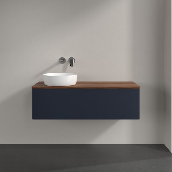 Wastafelmeubel Voor Opzet Waskom Villeroy en Boch Antao 1200x360x500mm Midnight Blue Matt Lacquer...