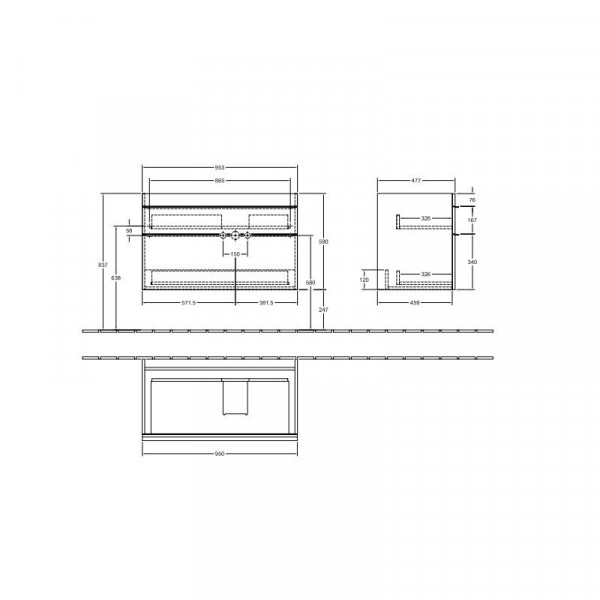 Villeroy en Boch Wastafelmeubels Venticello 953 x 590 x 502 mm