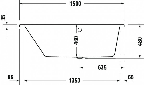 Bubbelbad Hoek Duravit No.1 Ingebouwd, Jet Systeem, Linkse versie 1500x800mm Wit