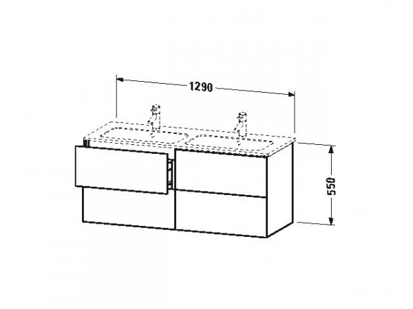 Duravit Wastafelmeubels L-Cube voor 23361 481x1290x550mm