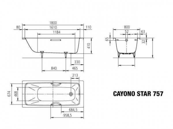 Kaldewei Standaard Bad model 757 Cayono Star (275700010)