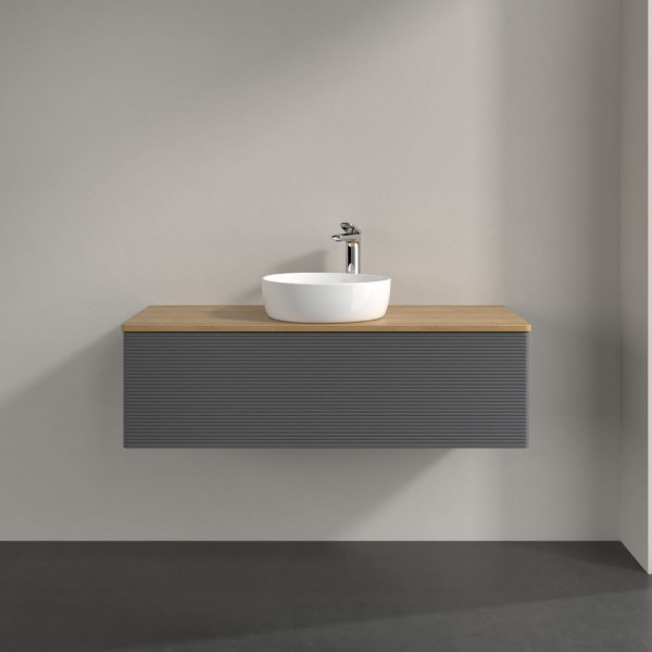 Wastafelmeubel Voor Opzet Waskom Villeroy en Boch Antao 1200x360x500mm Anthracite Matt Laquered/H...