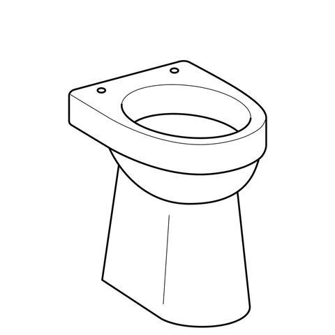 Geberit Staand Toilet Renova Comfort Met Rand Platte bodem 355x490x470mm Wit