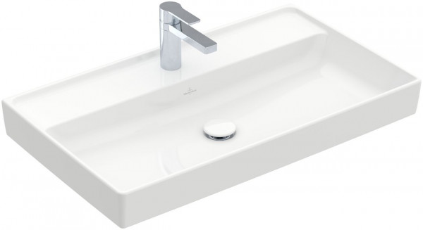 Villeroy & Boch Collaro meubelwastafel 80x47cm zonder overloop 1 kraangat ceramic+ wit 4A3381R1