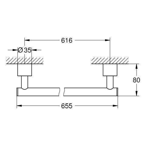 Handdoekenrek Hangend Grohe Atrio Enkele bar Warm Sunset