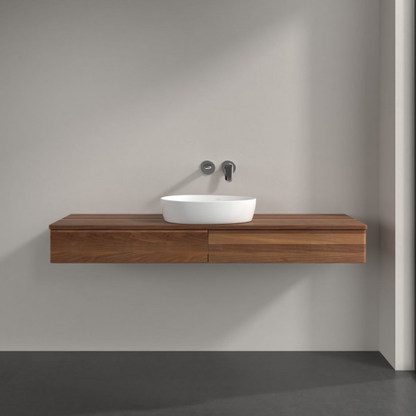 Wastafelmeubel Voor Opzet Waskom Villeroy en Boch Antao 1600x190x500mm Warm Walnut