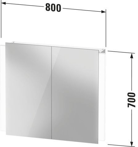 Duravit Ketho 2 spiegelkast met 2 deuren met led verlichting 80x70x15.7cm met sensorschakelaar wit K27136000000000