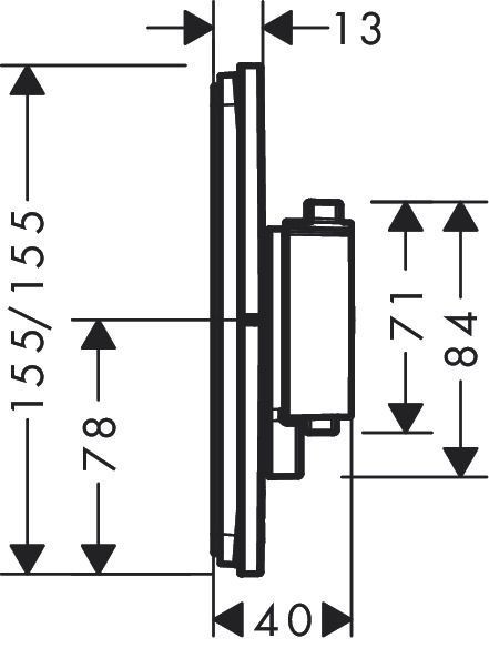 Hansgrohe Showerselect thermostaat inbouw v. 2 functies m.wit 15578700