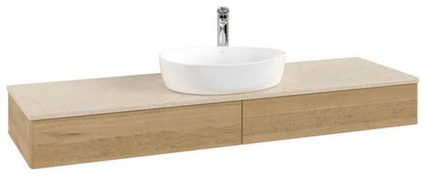 Wastafelmeubel Voor Opzet Waskom Villeroy en Boch Antao 1600x190x500mm Honey Oak/Boticcino