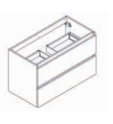 Wastafelonderbouw Allibert Lunik 90x55x46 cm Eik Halifax Natuur