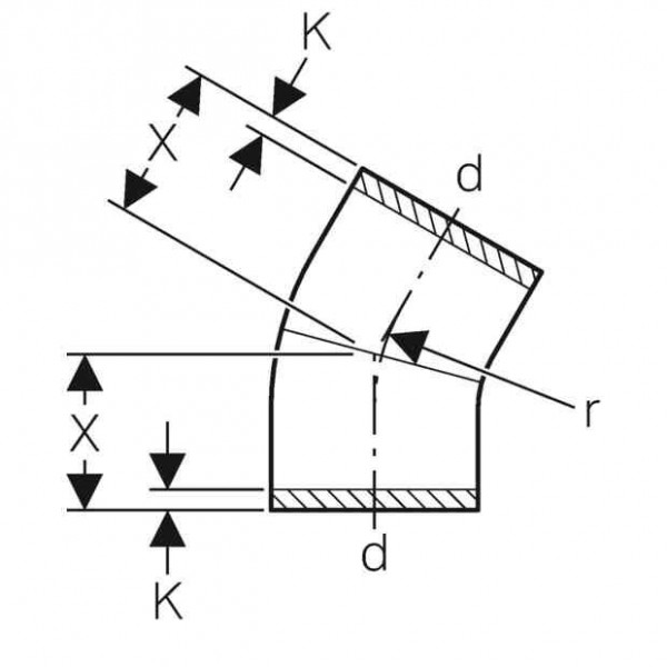 Geberit Uitlaatbocht 30° d200 PE (370030161)