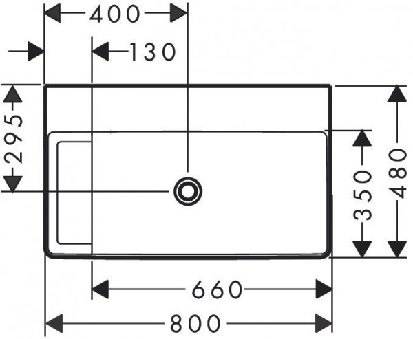 Meubelwastafel Hansgrohe Xelu Q Plank links SmartClean 800x480x80 mm Wit