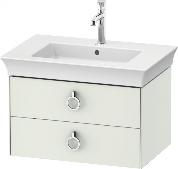 Meuble Pour Lavabo Encastrable Duravit White Tulip 2 tiroirs, poignées 684x410mm Blanc mat soyeux WT435103636