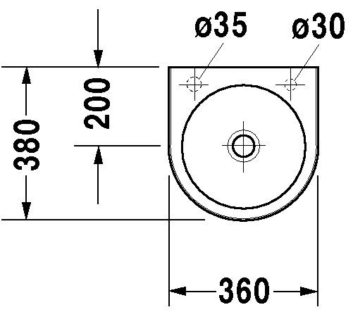 Duravit Architec Hand Wastafel, 360mm (766350)