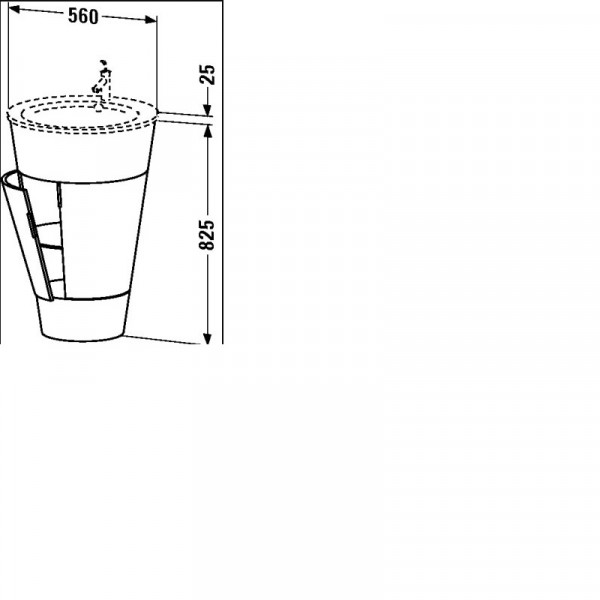 Duravit Wastafelmeubels Starck voor 040658 Staand 825x560x600mm