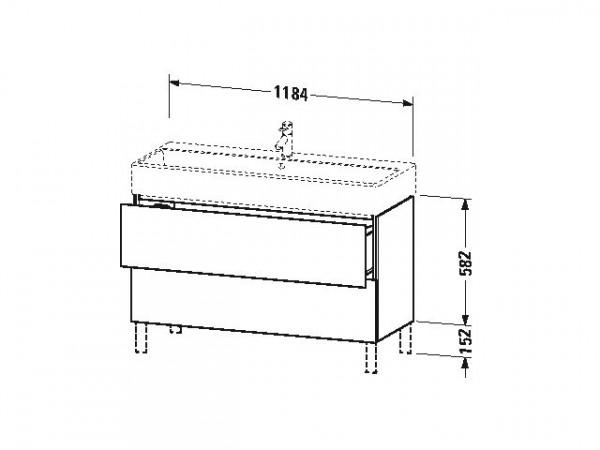 Duravit Wastafelmeubels L-Cube Staand 582x459mm