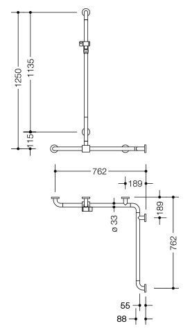 Hewi Badgreep Serie 801 met douchestang 801.35.340