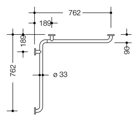 Hewi Badgreep Serie 805 Classic voor douche Mat geborsteld