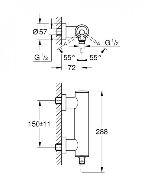 Grohe Atrio douchekraan met koppelingen warm sunset 32650DA3