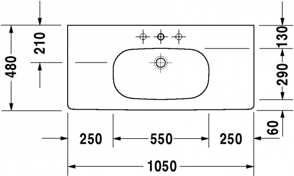 Duravit D-Code wastafel voor witte meubels (3421000)