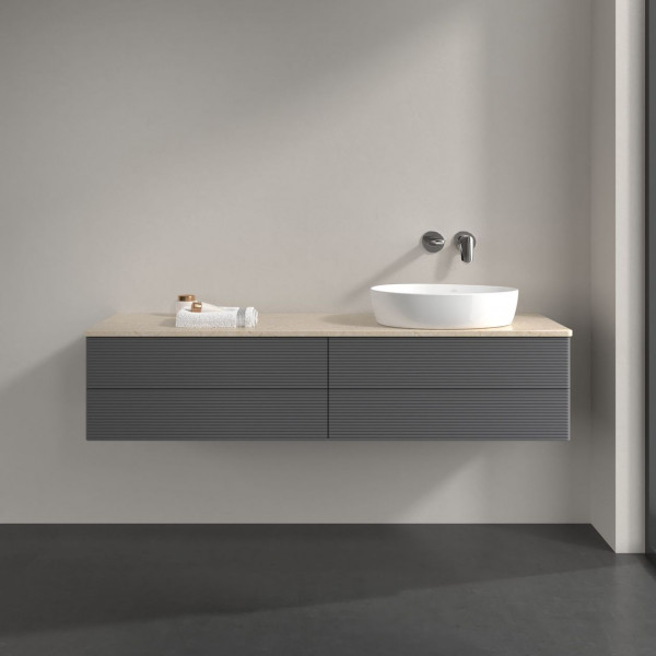 Wastafelmeubel Voor Opzet Waskom Villeroy en Boch Antao 1600x360x500mm Anthracite Matt Laquered/B...