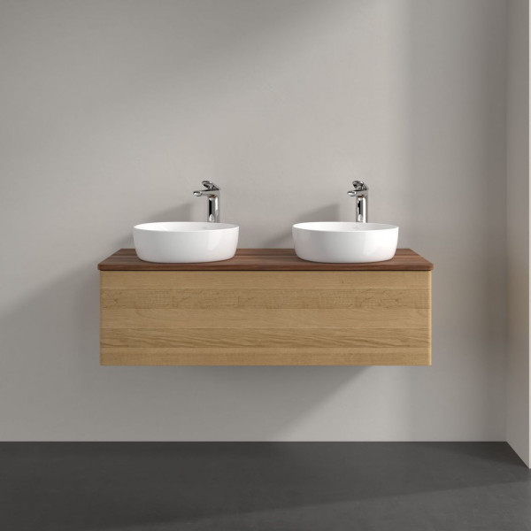 Dubbel Wastafelmeubel Villeroy en Boch Antao 1200x360x500mm Honey Oak/Warm Walnut