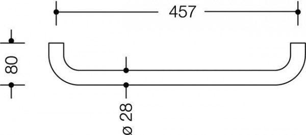 Hewi Handdoekenrek Serie 477 schuin geplaatste stang zonder rozetten 457 mm